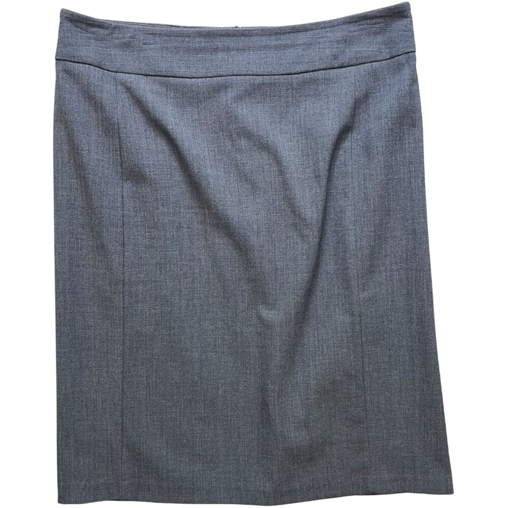 Briggs New York Women's Office Pencil Skirt Flat Front Stretch Size 14 Gray
